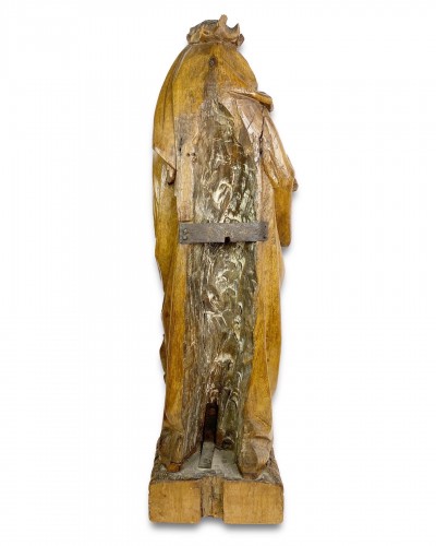 Sculpture  - Oak sculpture of the virgin &amp; child. Northern France, early 16th century.
