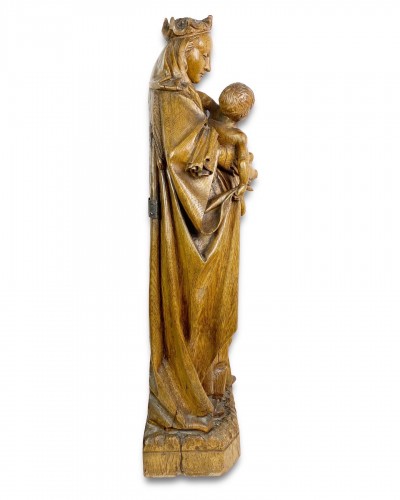 Oak sculpture of the virgin &amp; child. Northern France, early 16th century. - 