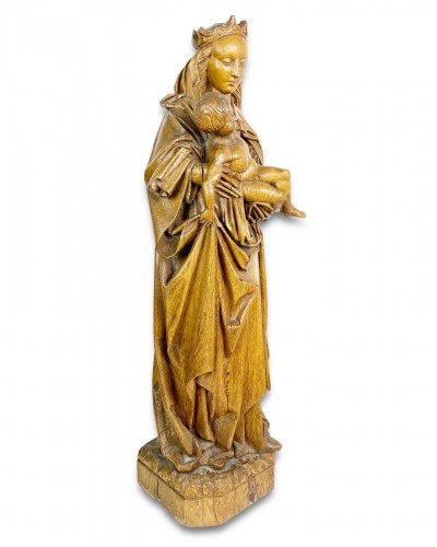  - Oak sculpture of the virgin &amp; child. Northern France, early 16th century.