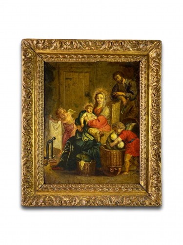 The holy family with putti. Flemish, 17th century