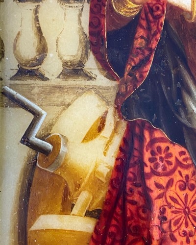 Peinture en albâtre de Sainte Catherine d'Alexandrie. Florentine, 17e siècle - 