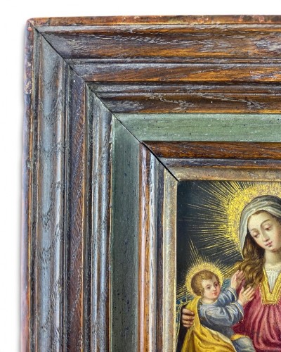 Cabinet peinture de la vierge et de l'enfant, Espagne milieu du 17e siècle - Matthew Holder