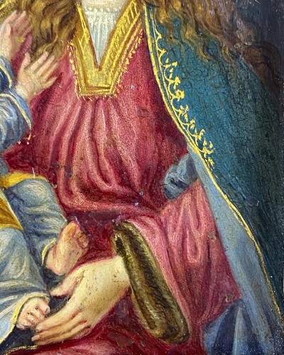 Cabinet peinture de la vierge et de l'enfant. Espagnol, milieu du 17e siècle - 