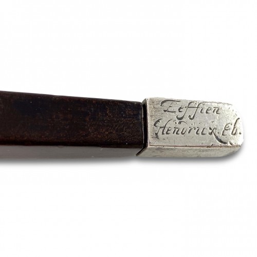 17th century - Rare rosewood measuring cane. Dutch, mid 17th century