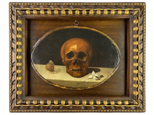 Vanitas painting, manner of Philippe De Campaigne. French, 17th century.