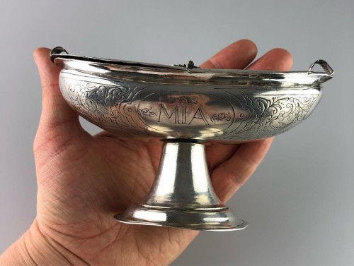  - Engraved silver incense boat. Italian, second half of the 17th century