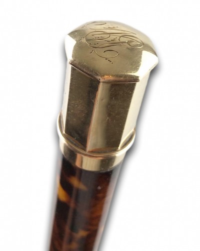 Collectibles  - Tortoiseshell walking cane. French, c.1870