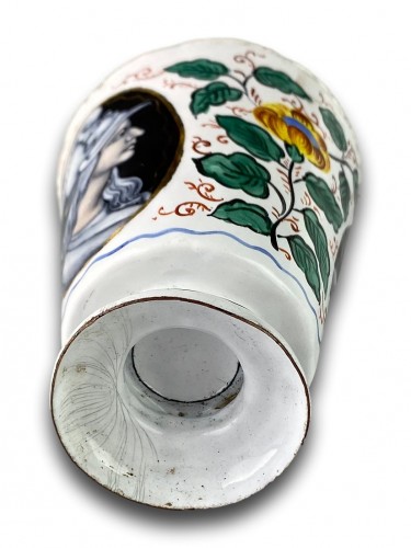  - Enamel beaker with classical profiles &amp; flowers. Limoges, 17th century