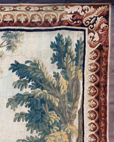  - Pastoral tapestry family in a woodland garden. Aubusson, c.1760-1770.