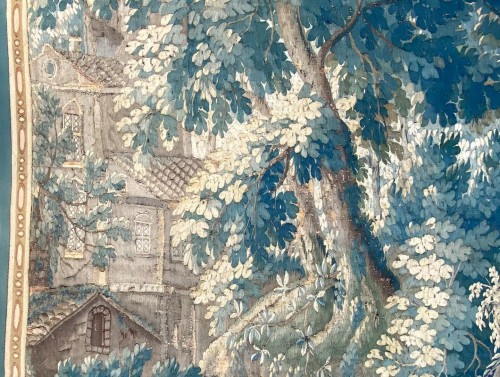 Verdure garden landscape tapestry with a fountain. Flemish, c.1680. - 