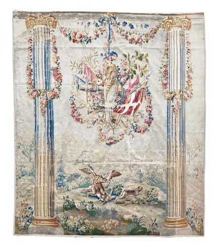 Tapisserie à colonnes dans le goût de J.B Huet. Aubusson, vers 1780.