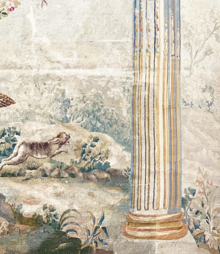Tapisserie & Tapis  - Tapisserie à colonnes dans le goût de J.B Huet. Aubusson, vers 1780.