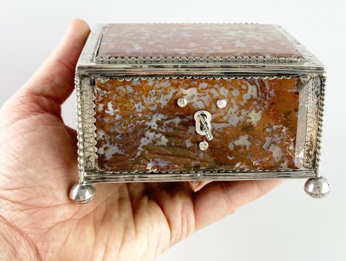 Silver moss agate casket. South German, late 17th century. - Curiosities Style 