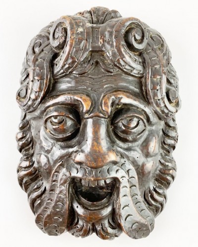 Pair of Renaissance masks of warriors. Italian, late 16th century. - Sculpture Style 