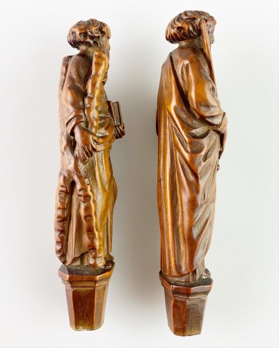 Boxwood knife handles. Flemish, second half of the 17th century. - 