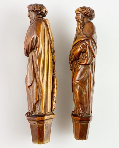 Boxwood knife handles. Flemish, second half of the 17th century. - 