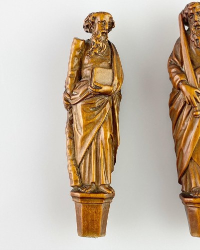 Antiquités - Boxwood knife handles. Flemish, second half of the 17th century.