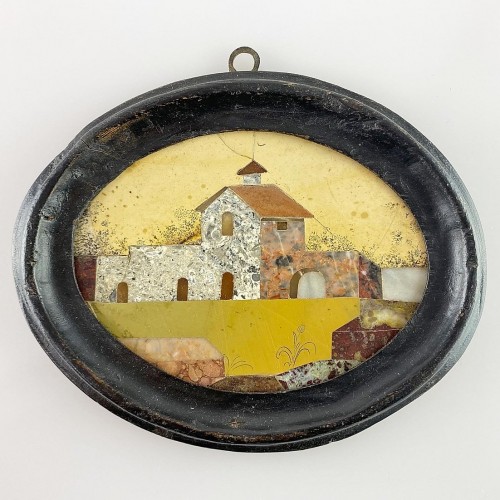 Framed pietra dura house plaque. Italian, late 17th century - Decorative Objects Style 