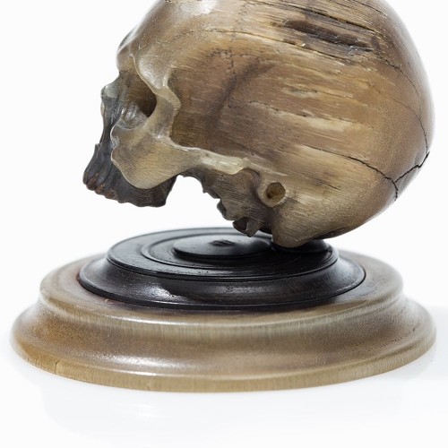  - Horn carving of a skull. German, mid 17th century.