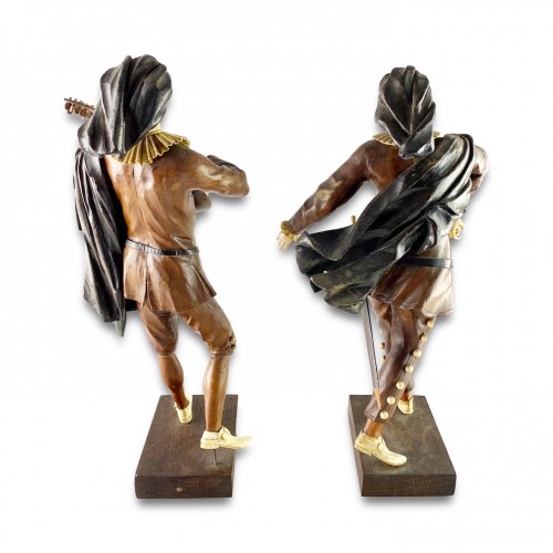 Figures de bois et d'os, d'après Simon Troger (1693-1768).- Autriche XVIIIe siècle - Objet de décoration Style 