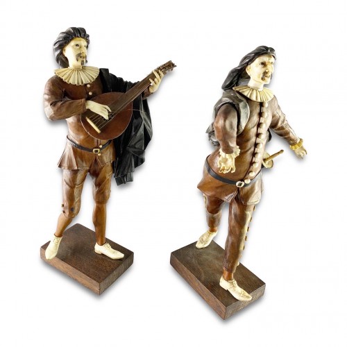 Wood &amp; bone figures, after Simon Troger (1693-1768). Austrian, 18th century - 