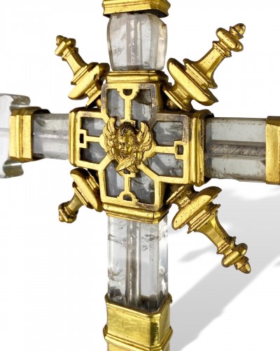 Important rock crystal processional cross, Spain 13th/14th century - 