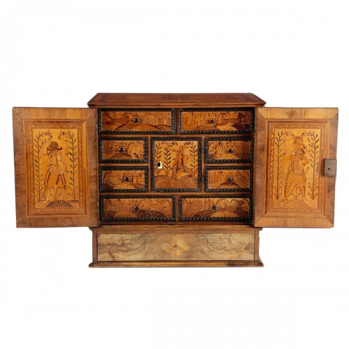 Marquetry table cabinet. Austria or Southern Germany, 17th century.