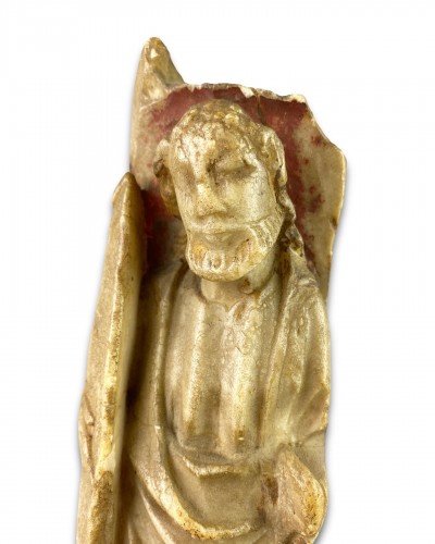 Nottingham alabaster of a male Saint. English early 15th century - Religious Antiques Style 