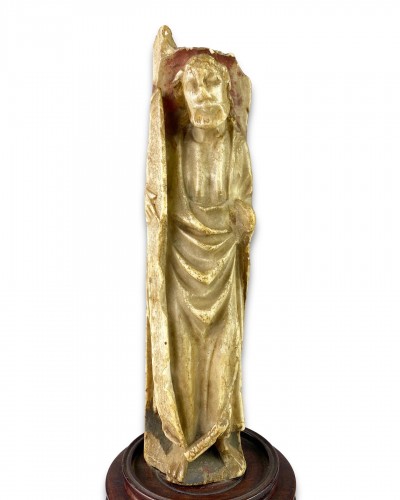 Nottingham alabaster of a male Saint. English early 15th century - 