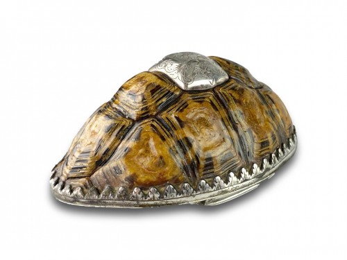 Objets de Vitrine  - Tabatière en forme de tortue étoilée en argent, début du XVIIIe siècle