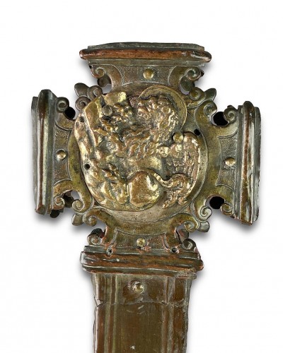 Renaissance gilt copper processional cross. Italian, 15th - 16th centuries. - 