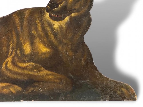 Dummy board in the form of a recumbent dog. Italian, late 17th century. - 