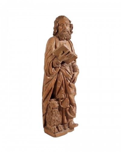 Oak sculpture of Saint Mark, France mid 16th century