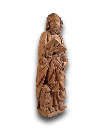 <= 16th century - Oak sculpture of Saint Mark, France mid 16th century