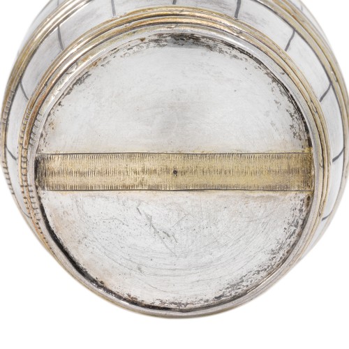 Silver gilt barrel double beaker. German, late 17th century - Antique Silver Style 