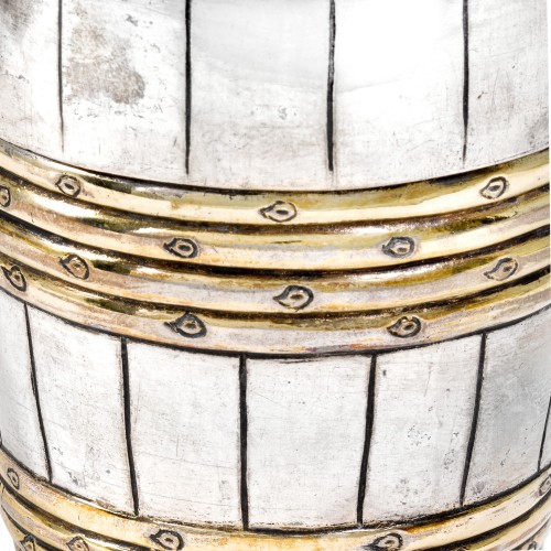 Antique Silver  - Silver gilt barrel double beaker. German, late 17th century