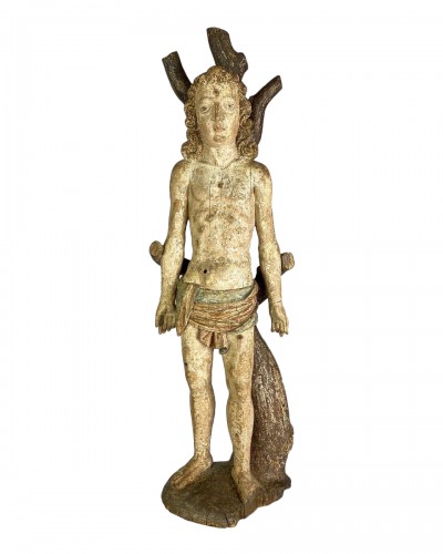 Sculpture en bois de tilleul de Saint Sébastien, Nord de l'Italie XVIe siècle