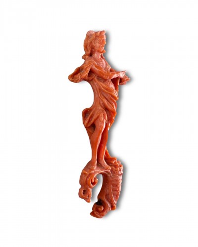 Sculpture de corail de Trapani de Saint Jean-Baptiste. Sud de l'Italie, XVIIe siècle. - Art sacré, objets religieux Style 