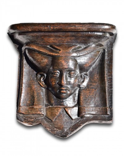 Misericord of a girl. Netherlandish, Circle of Claes de Bruyn, 15th century