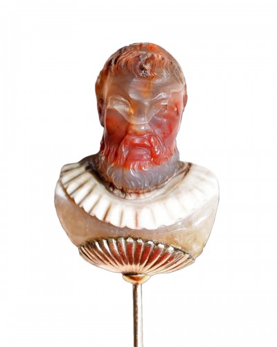 Agate bust of Henri IV, King of France and Navarre. French, late 16th centu