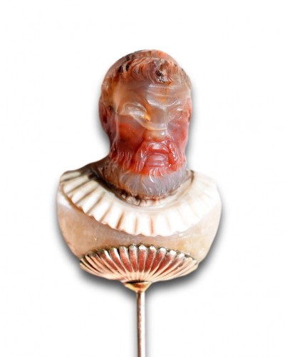 Agate bust of Henri IV, King of France and Navarre. French, late 16th centu - Antique Jewellery Style 