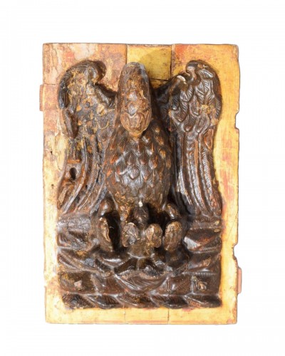 Tabernacle Door With The Pelican In Her Piety. Spanish, Circa 1600.