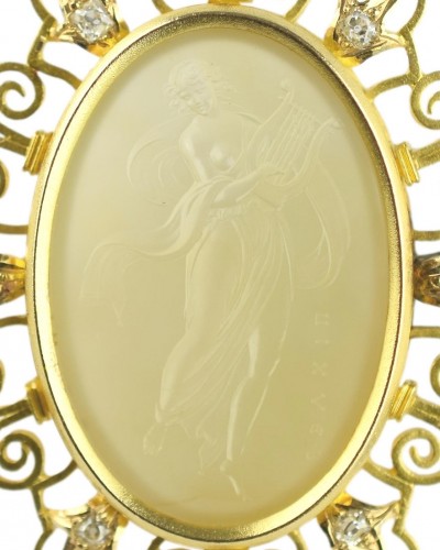 Chalcedony intaglio of the Muse Erato by Giovanni Pichler (c.1734 - 1791) - 