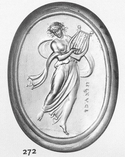 Chalcedony intaglio of the Muse Erato by Giovanni Pichler (c.1734 - 1791) - 