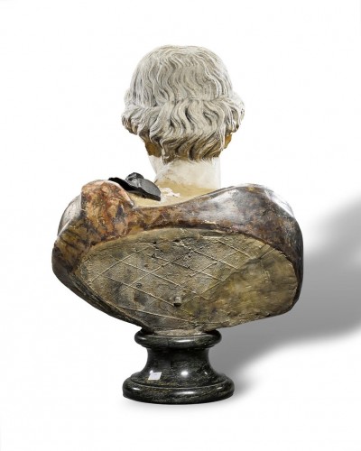 Mixed marble and bronze bust of a woman. Italy 19th century and earlier. - 