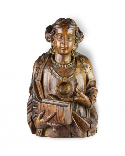 Buste reliquaire d'une sainte, France fin XVIe début XVIIe siècle - Art sacré, objets religieux Style 