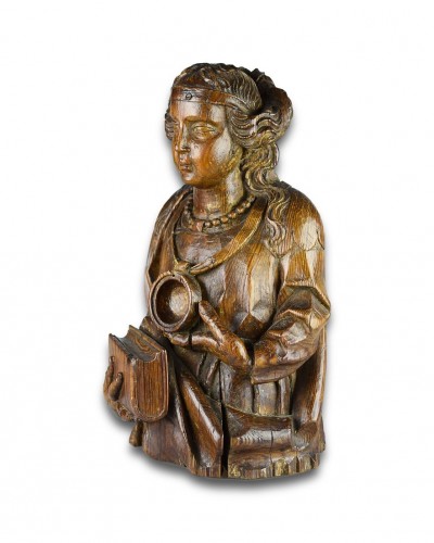  - Reliquary bust of a female Saint. French, late 16th / early 17th century.