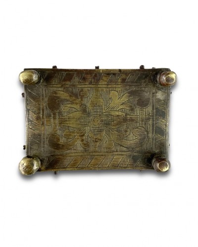 17th century - Renaissance miniature gilded brass Jewel casket South German, 17th century