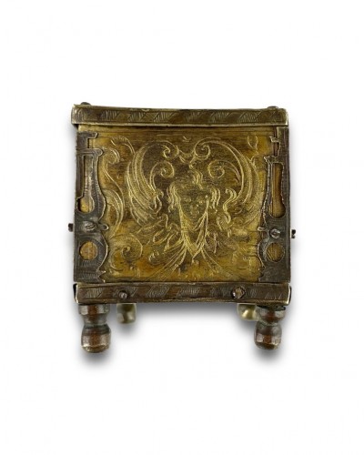 Renaissance miniature gilded brass Jewel casket South German, 17th century - 