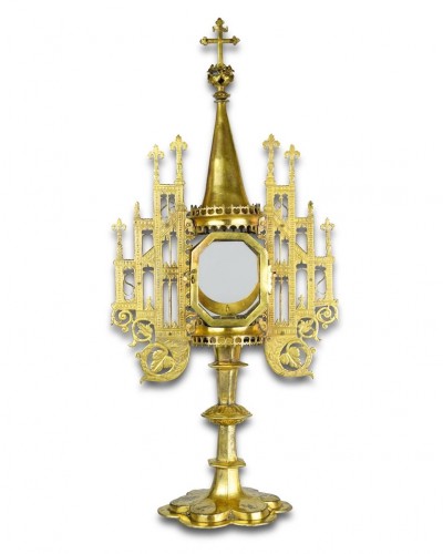 Renaissance copper-gilt monstrance. French or German, dated 1578 - Religious Antiques Style 